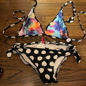 Seafolly reversible island and polka dot bikini 12